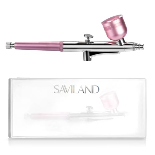 Image of SAVILAND Advanced Airbrush Gun: Zero Downtime Flawless Design Airbrush Kit Portable Airbrush Accessories 0.3mm Needles Nail AirBrush Machine for Painting Cake Decorating Barber Model Makeup Nail Art