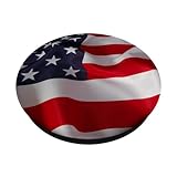 USA American Flag Design 4th of July Gift On Black PopSockets Adhesive PopGrip
