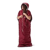 🏕ANZIEHBAR UND KOMFORTABEL: Sie können im Bodyschlafsack nicht nur hervorragend schlafen, sondern ihn zu jeder Zeit anbehalten; besonders bei kälteren Tagestemperaturen ideal - Einsetzbar von Frühling bis Winter, bietet jederzeit ein hervorragendes Liegegefühl und ist für eine Tiefsttemperatur von bis zu -5 °C geeignet - 6 Stylishe Farben: Weinrot, Camouflage-Grün, Navy-Blau, Grau, Dunkelgrün, Camouflage-Grau, Pink