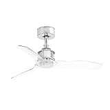 FARO BARCELONA 33426 - Just Fan Ventilador de Techo Cromo/Transparente 81cm