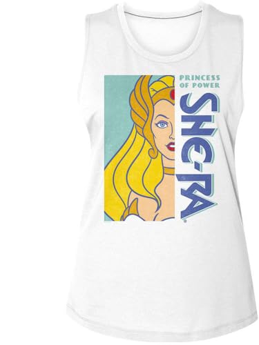 DressCode Masters of The Universe - Womens Motu She Ra Crop Muscle Tank Top, Color White, Size: XX-Large