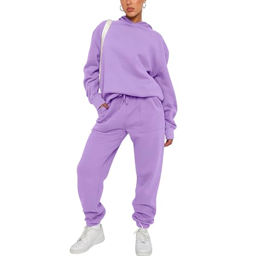 Wonyier Sweatsuits for Women 2 Piece Outfits Fleece Oversized Hoodies