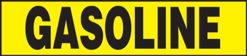 Accuform Signs LCHL505 Safety Label, Legend"Gasoline", 2" Length x 9" Width x 0.006" Thickness, Adhesive Dura-Vinyl, Black on Yellow