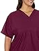 Landau Essentials Unisex Relaxed Fit 1-Pocket V-Neck Scrub Top 7502 Wine