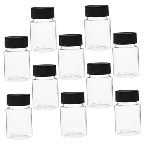 FUNOMOCYA 10- Seal Reagent Storage Bottles Plastic Laboratory Bottles Wide Mouth Lids for Lab Classroom