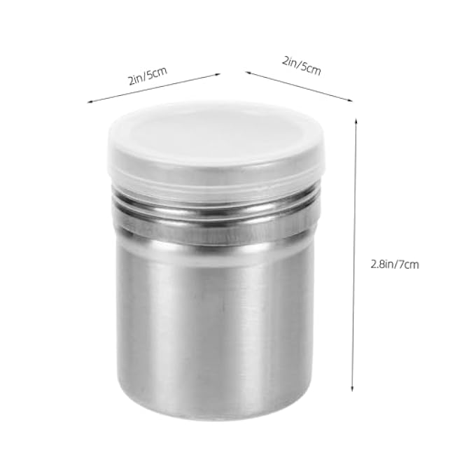 3pcs Stainless Steel Seasoning Shaker Small Powder Shaker for Spices Pepper Sugar Cocoa Moisture- Easy to Clean Kitchen Tool