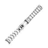 BoBoHome 19MM Curvo Fine Acciaio Inossidabile Cinturino Orologio, Solido Braccialetto, Uomo Orologio Accessorio per Seiko 5 Sports SNXS Series-B 19MM