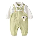 Baby nest ベビー服 男の子 カバーオール ロンパース 長袖 赤ちゃん服 前開き 子供服 新生児服 通園通学 セレモニー服 グリーン 80 9-12ヶ月