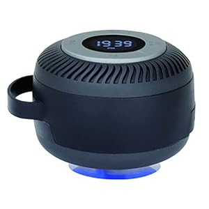 REFLEXION Douche-radio Bluetooth met zuignap (FM-radio, klok, handsfree bellen door ingebouwde micro), zwart