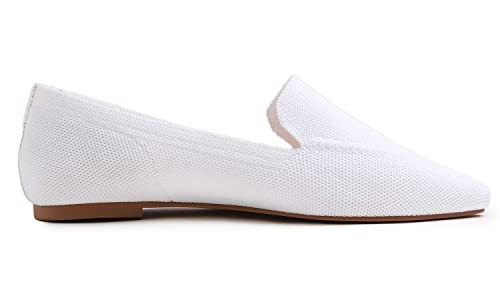 Image of FEVERSOLE Women's Woven Pointy Fashion Cutouts Breathable Knit Flat Shoes