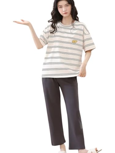 Image of Louis Luxe Womens Korean Night Dress || Full Pyjama Set || Korean Nightsuit ||Women Nightwear ||Round Neck Full Sleeve Nightsuit || Loungewear || Everyday Nightdress (ND-12)