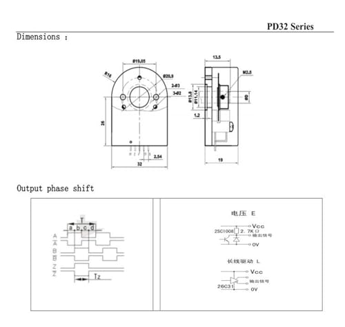 Pilote de ligne 5V pour disque codeur de servomoteur à trou de 6mm - 4