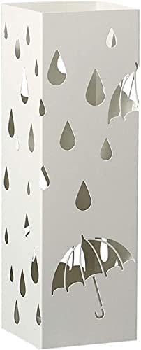 Porte-parapluie en fer forgé blanc design goutte d'eau