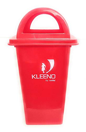 Image of Cello Kleeno Dome Lid Plastic Garbage Dustbin Bucket 110 Ltr - Red - Manual-Lift