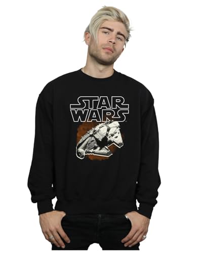 Image of Absolute Cult Star Wars Men Millenium Falcon Sweatshirt Black XXX-Large