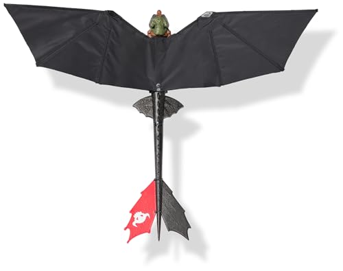 Dreamworks Dragons, How to Train Your Dragon, véritable Toothless Volant radiocommandé avec Ailes Qui Battent et Queue réglable, Jouets Dragon pour Enfants à partir de 4 Ans