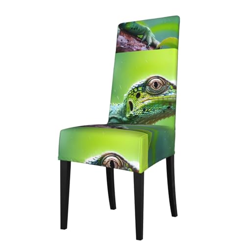 YYHHAOFA La funda para silla de comedor con estampado de lagarto es fácil de desmontar y está hecha de tela de alta resistencia que es resistente al desgaste