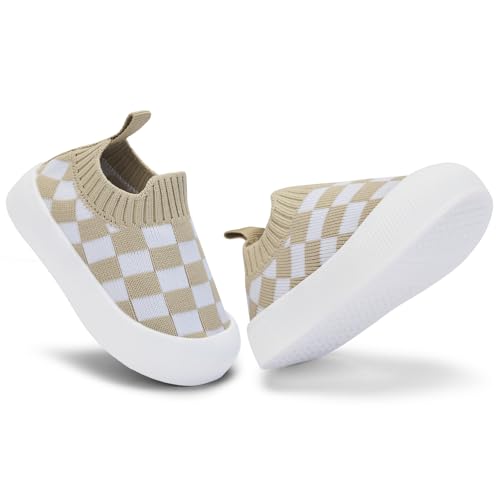Image of BACSAC Baby Toddler Unisex Infant Shoes Boys Girls Beige Mesh Breathable Non-Slip Soles 6-36 Months