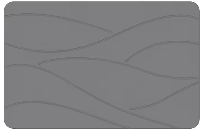 Comfort Haven Stone Bath Mat, Fast Drying Super Absorbent for Bathroom, Shower, Kitchen, Pool Area, Dorm Room. Non-Slip Diatomite Earth (Dark Gray, 16