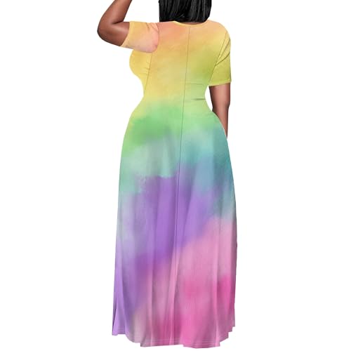 Image of Plus Size Maxi Dresses for Curvy Women T-Shirt Summer Sun Dresses Loose Fit