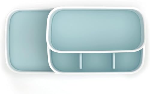 Image of PAXCOO Toothbrush Holder,Bathroom Organizer Countertop,Bathroom Tray Caddy,Multi-Functional 5 Compartments Storage for Kitchen Counter,Vanity Organize,Detachable Bottom Easy to Clean,Toothbrush Holder