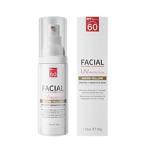 Crema Solare Viso SPF 60+ Protezione Elevata, Sunscreen, Resistente all'Acqua, Formula Leggera Non Untuosa, Per Pelli Sensibili, Protezione Prolungata, Compatibile con il Trucco, Uso Quotidiano
