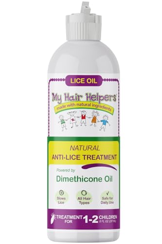 My Hair Helpers Unscented Dimethicone Oil Lice Treatment for Louse, Slows Down Head Lice, 8 fl Ounces, for 1-2 Children