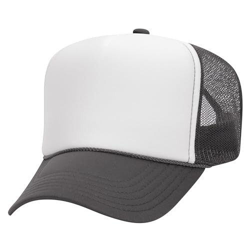 Image of OTTO Polyester Foam Front 5 Panel High Crown Mesh Back Trucker Hats in 97, Bulk, Wholesale