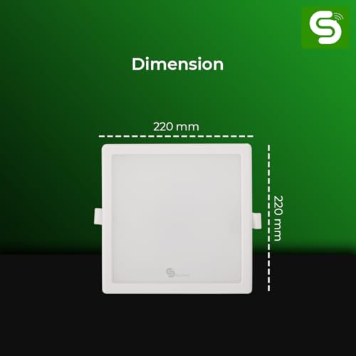 Image of 20W Motion Sensor Square LED Panel Light Cool White ESY-L20ED