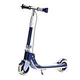 Scooter Roller Kinderroller 5-12,Faltbarer, doppelt stoßfester, 5-stufig höhenverstellbarer Design-Micro-Scooter mit LED-Leuchträdern, leichtes, rutschfestes Deck Blue 72x38x82-98cm