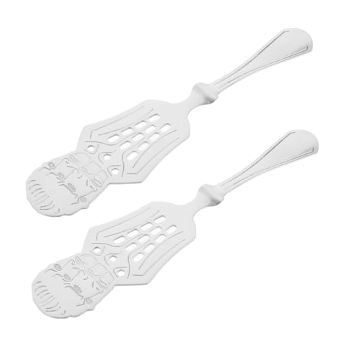 Warmhm 2pièces Filtre à Absinthe Évidé Cuillère à Absinthe Domestique Accessoire Pour Bar Ustensile De Service Pour Salade Acier Inoxydable