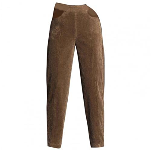 Pantalon femme droit fin et chaud pour affronter l'hiver en beige et café