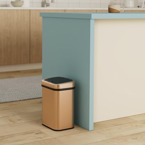 Ninestars DZT-12-5GD Bedroom Or Bathroom Automatic Touchless Infrared Motion Sensor Trash Can thumb #1