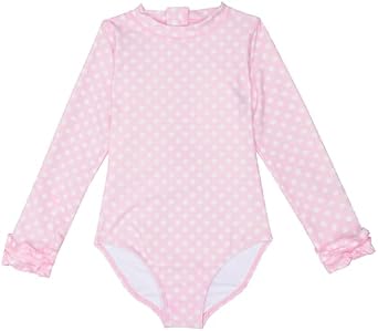 SwimZip Girls Long Sleeve One-Piece Swimsuit with UPF 50+ Sun Protection