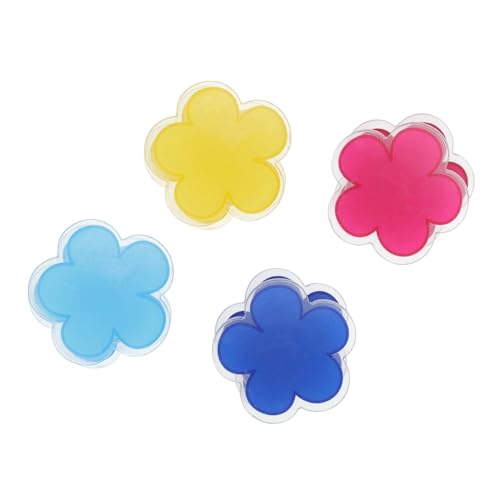 GLIDESMOOTH クリップ アクリルクリップ 固定バックル かわいい 紙モノ 文書整理 文房具 事務用品 表面保護フィルム 再利用可能 4個入 多色2 花