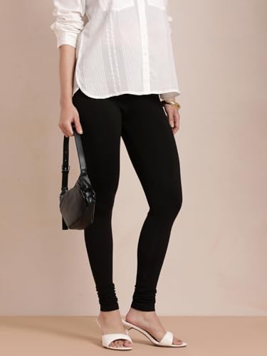 Image of TWIN BIRDS Tailored Cut and Classic Fit Super Stretchable Elastane Fabric Churidar Leggings for Women