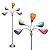 Simple Designs LF2006-SLM 67" Contemporary Multi Head Medusa 5 Light Adjustable Gooseneck Silver Floor Lamp with Fun Light Multicolored Shades for Kids Bedroom Playroom Living Room Office