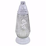 AM Décor 3D White Angel Cemetery Memorial Candle | Gravesite Remembrance Decoration / Glass Lantern European Style Candle Holder (White Angel)