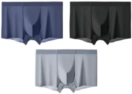 Men's Ultra-Comfort Ice Silk Lycra Underwear | Moisture-Wicking, Breathable Boxers for Men | Seamless Design | Multicolour (Pack of 1)