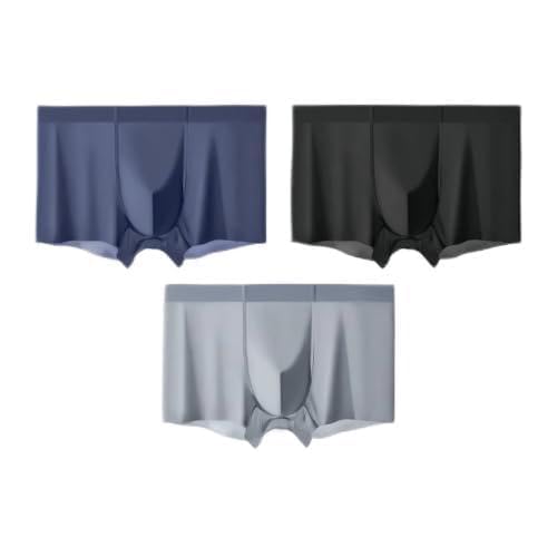 Traceless Breathable Ice Silk Cool Underwear Trunks Pack of 1 for Men and Big Boys-image-2
