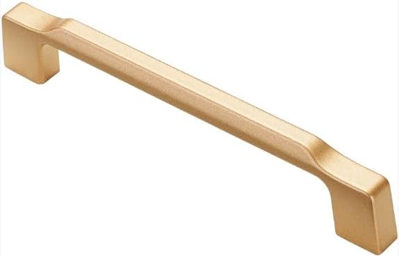 10 Packs Zinc Al Alloy Cabinet Handles Solid Drawer Knobs Kitchen Cupboard Door Pulls Furniture Handle Cabinet Hardware (Sand Gold, Hole Pitch = 128 mm)