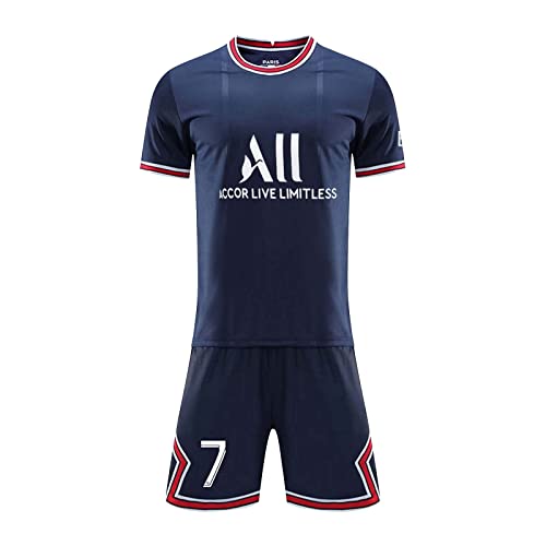 Paris Trikot PSG Trikot-Set 21/22, Nr.30 Nr.10 Nr.7 Nr.11 Nr.4 Sporttraining T-Shirts und Shorts für Erwachsene/Kinder, Fußballtrikot-Set für Damen,Herren,Frauen,Jungen Sportbekleidung Cover