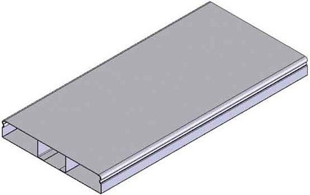 Goulotte métallique 340x48 mm à 3 compartiments en acier finition premium