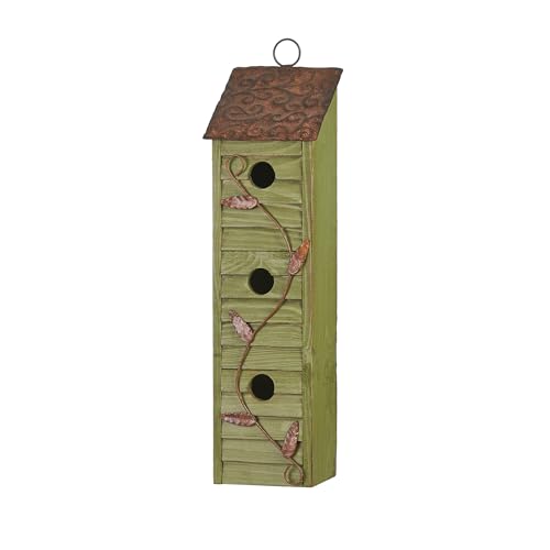 Glitzhome 18''H Hanging Birdhouse Green...