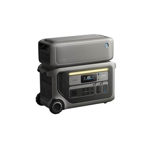 Anker SOLIX F3000 Portable Power Station and BP3000 Expansion Battery, 6kWh, 6,000W Recharging, Solar Generators for Home Use, For Power Outages, Camp