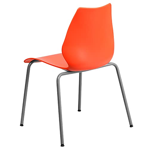 image for Flash Furniture HERCULES Series 770 lb. Capacity Orange Stack Chair wi