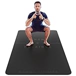 Large Exercise Mat – Extra Wide & Extra Thick Yoga Mat (183cm x 80cm x 10mm), TPE Fitness Mat with Free Carry Straps, Perfect for HiiT Home Workouts & Pilates - 'STRONG & FLEXIBLE' (Black)