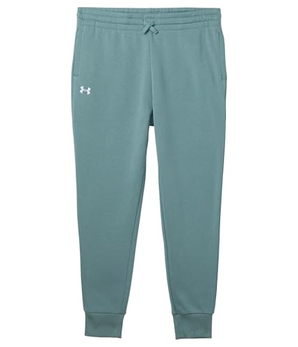 Image of Under Armour Girls Rival Fleece Joggers (Big Kid) Serpentine /White Medium Inseam: One Size