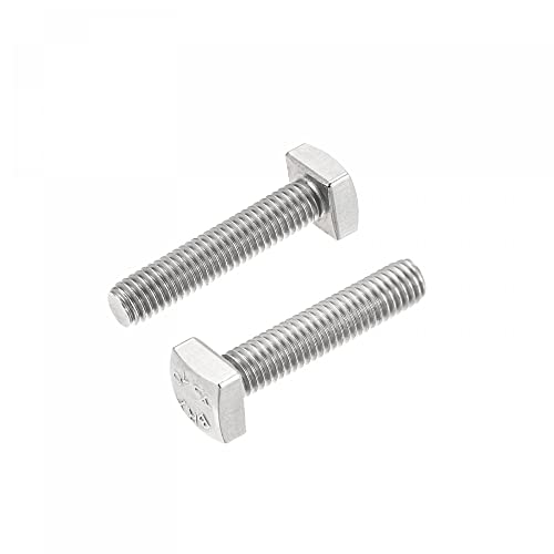 uxcell Square Head Bolt, 2pcs M5x20mm Fully Thread 304 Stainless Steel Grade C Square Machine Screws