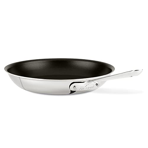 All-Clad D3 3-Ply Stainless Steel Non stick Fry Pan 12 Inch, Induction Compatible, Oven Broiler Safe 500F Nonstick Skillet, Kitchen Frying Pan, Cookin Pan, Pots and Pans, Professional Cookware, Silver by All-Clad - Used condition - US$124.99
